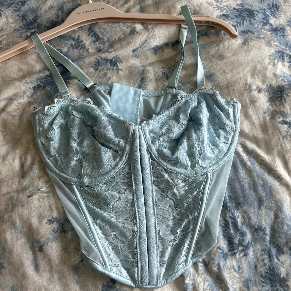 Women’s Lace Bustier Corset in Light Blue